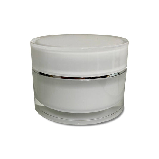 2 oz White Acrylic Double Wall Jar with Lid - World of Aromas