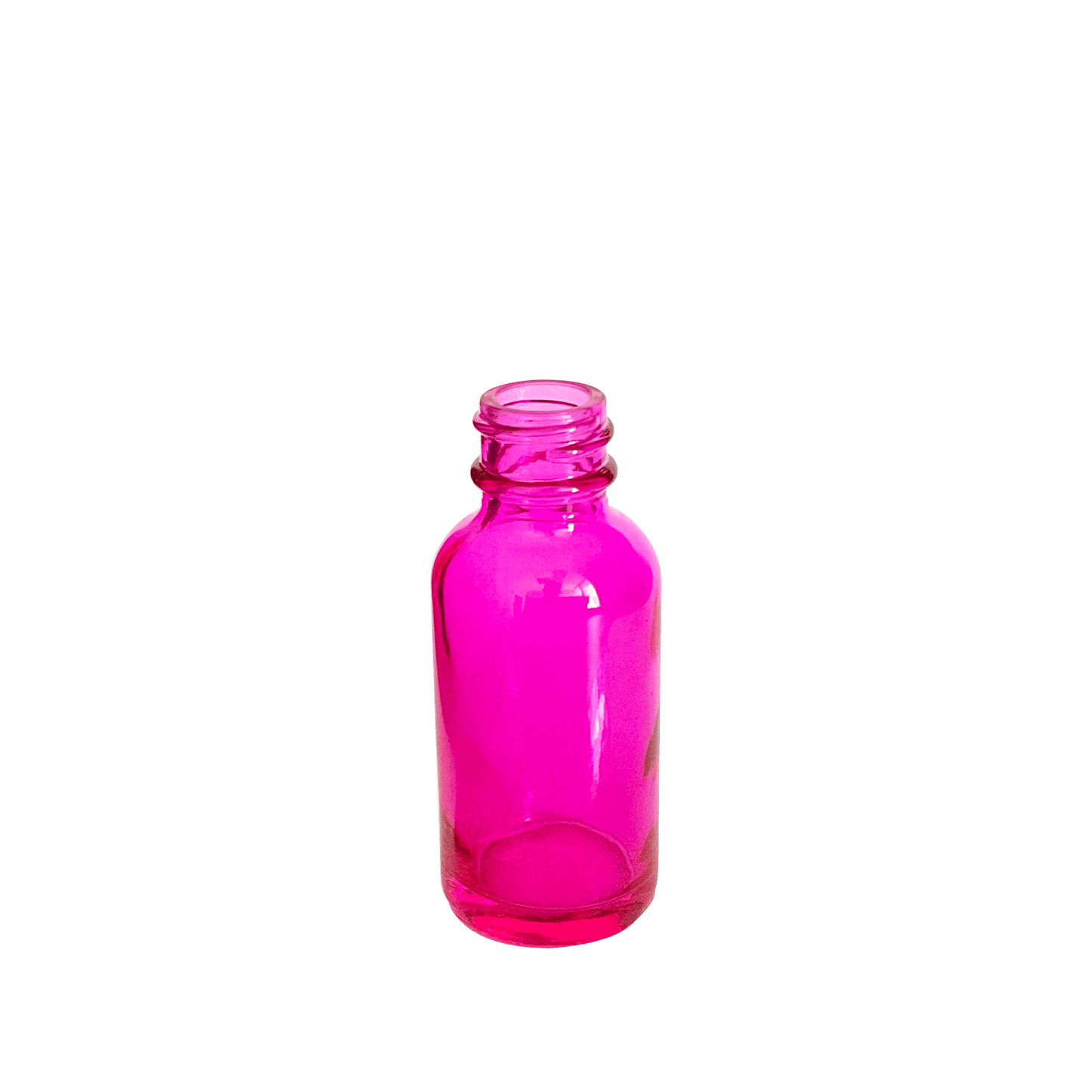1 oz (30 ml) Pink Glass Boston Round 20-400 Bottle - World of Aromas