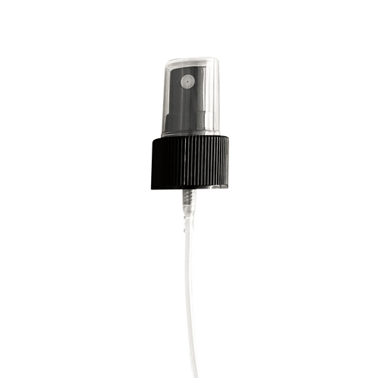 Black Ribbed Skirt 24-410 Fine Mist Sprayer with 178mm Dip Tube - World of Aromas