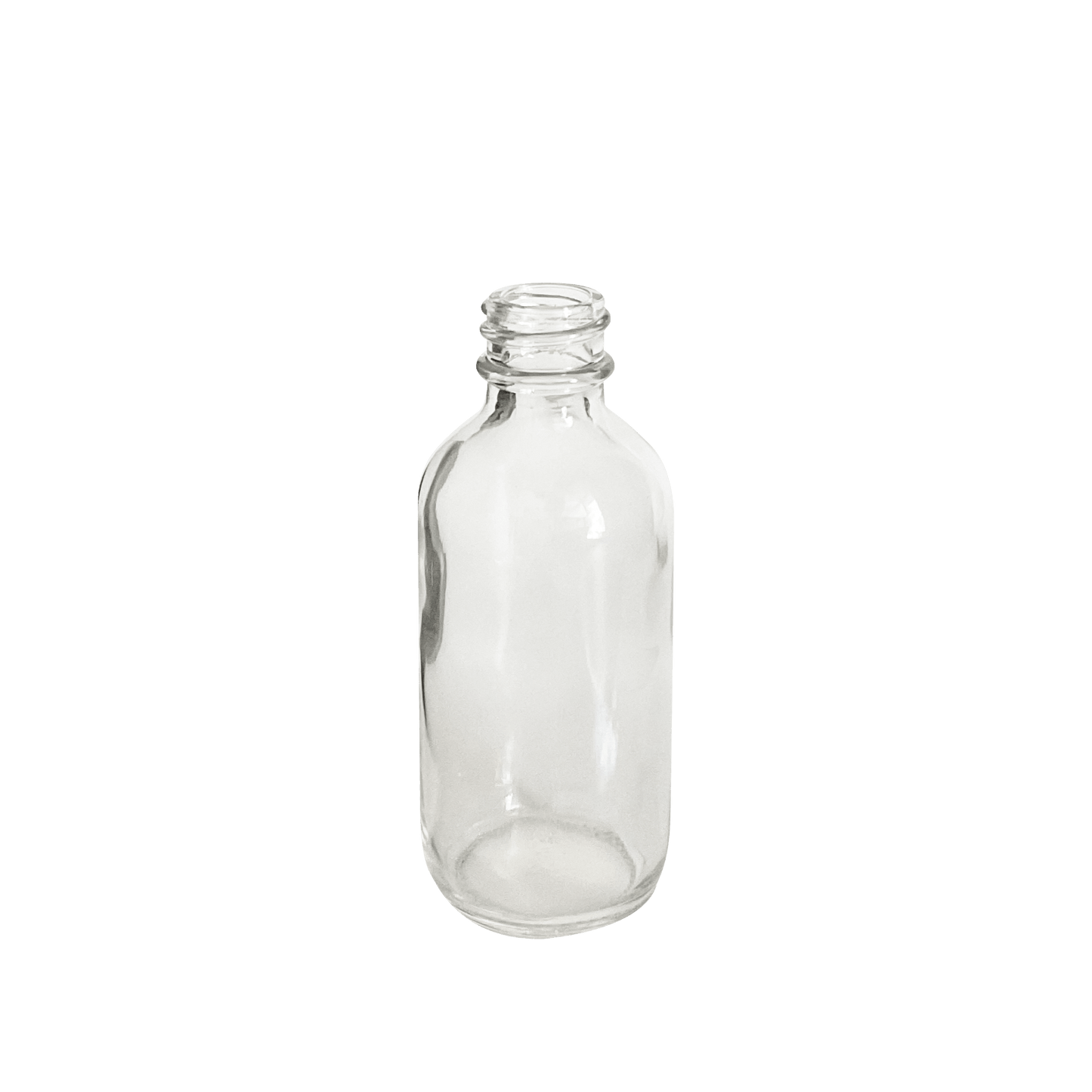 2 oz (60 ml) Clear Glass Boston Round 20-400 Bottle - World of Aromas