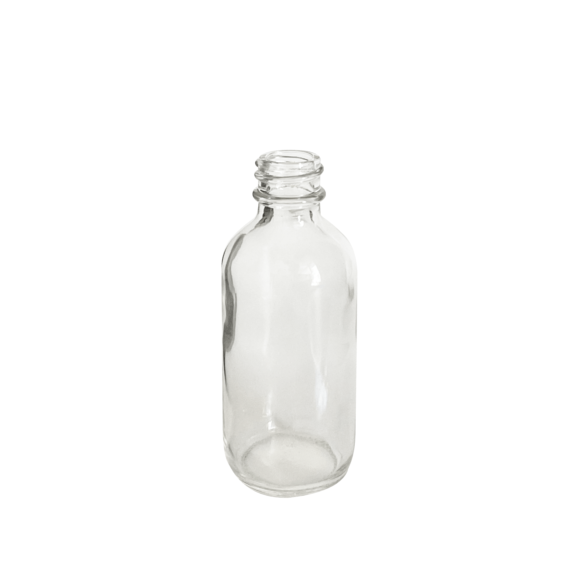 2 oz (60 ml) Clear Glass Boston Round 20-400 Bottle - World of Aromas