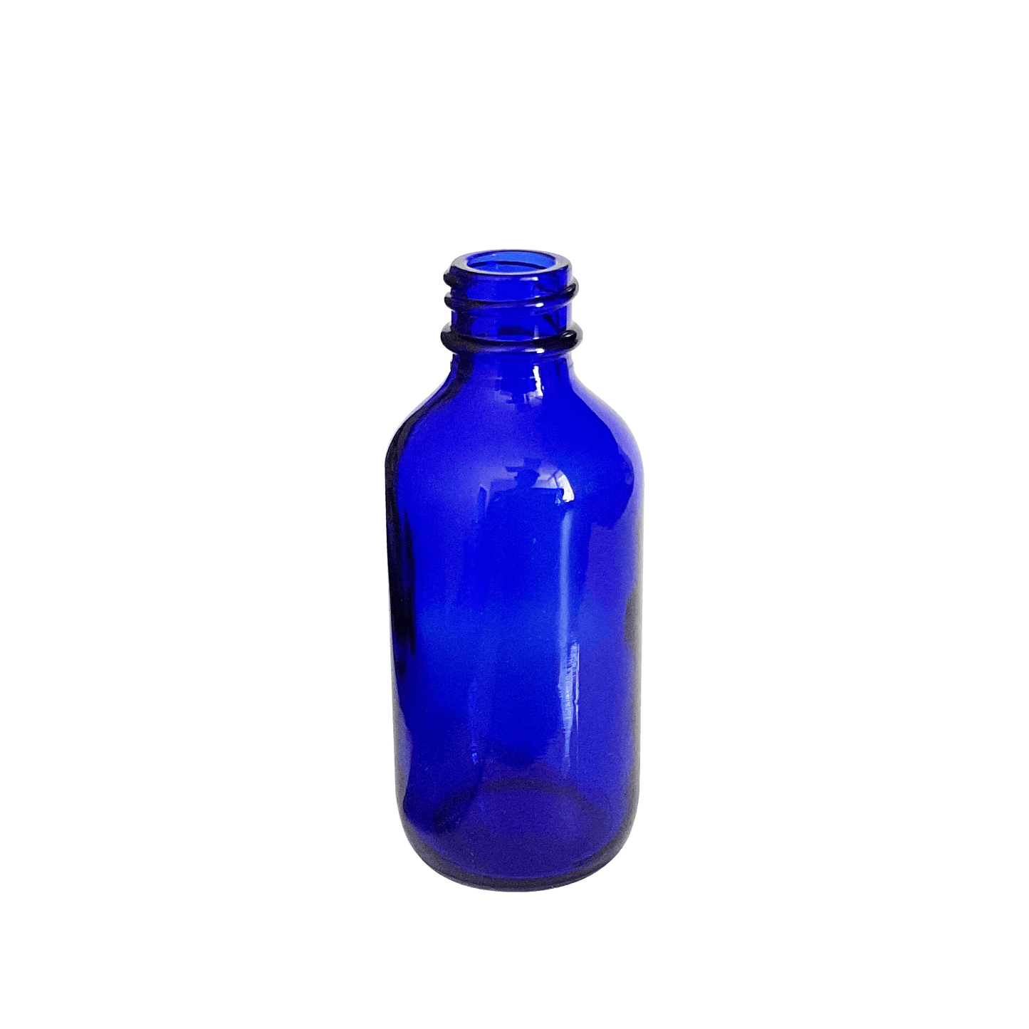 2 oz (60 ml) Cobalt Blue Glass Boston Round 20-400 Bottle - World of Aromas