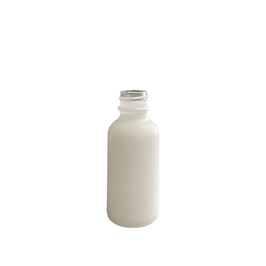 1 oz (30 ml) White Glass Boston Round 20-400 Bottle - World of Aromas