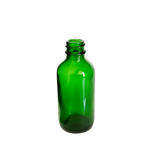 2 oz (60 ml) Green Glass Boston Round 20-400 Bottle - World of Aromas