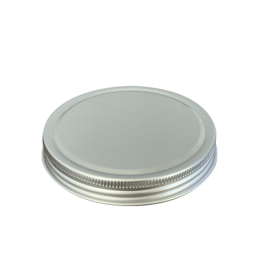 Silver Aluminum 89-400 Ribbed Skirt Foam Lined Lid - World of Aromas
