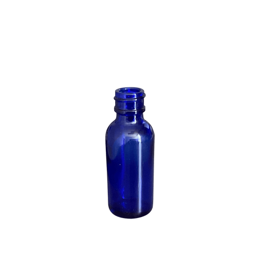 1 oz (30 ml) Cobalt Blue Glass Boston Round 20-400 Bottle - World of Aromas