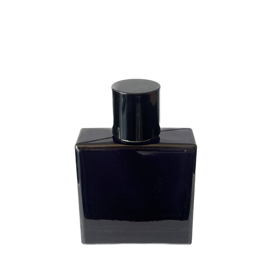 50 ml Black Glass Perfume Bottle with Silver Sprayer & Black Cap - World of Aromas