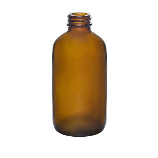 8 oz (240 ml) Amber Glass Boston Round 28-400 Bottle - World of Aromas