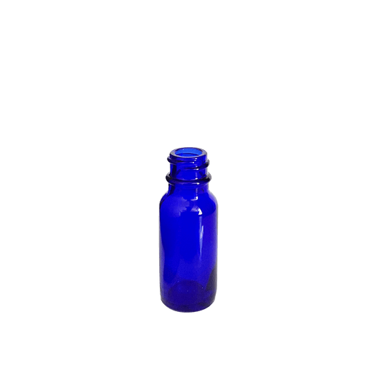 0.5 oz (15 ml) Cobalt Blue Glass Boston Round 18-400 Bottle - World of Aromas