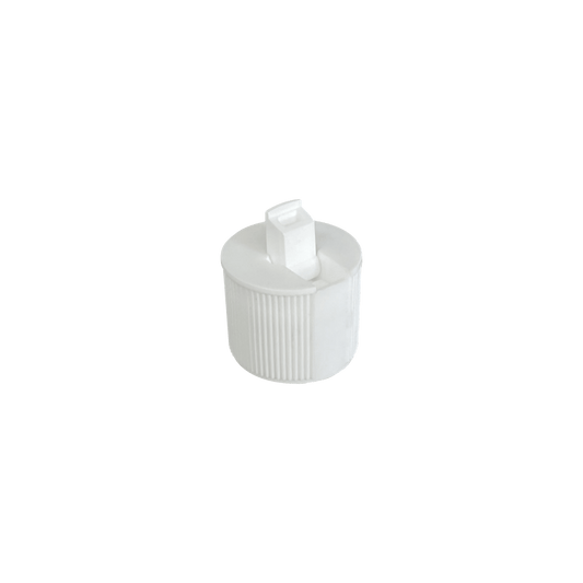White PE 28-410 Ribbed Skirt Flip Top Dispensing Cap - World of Aromas