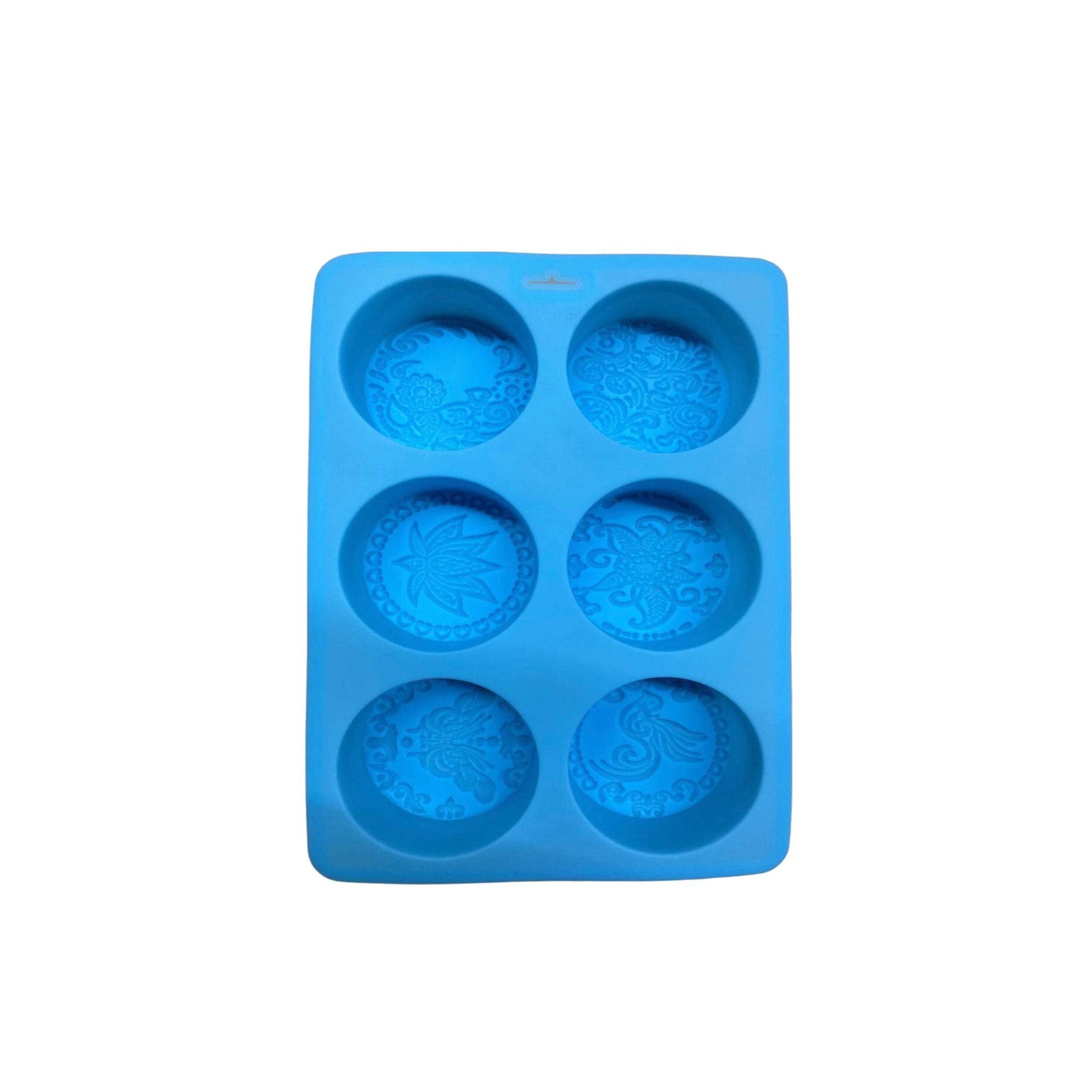 Blue Assorted Round 6-Cavity Soap Mold - World of Aromas