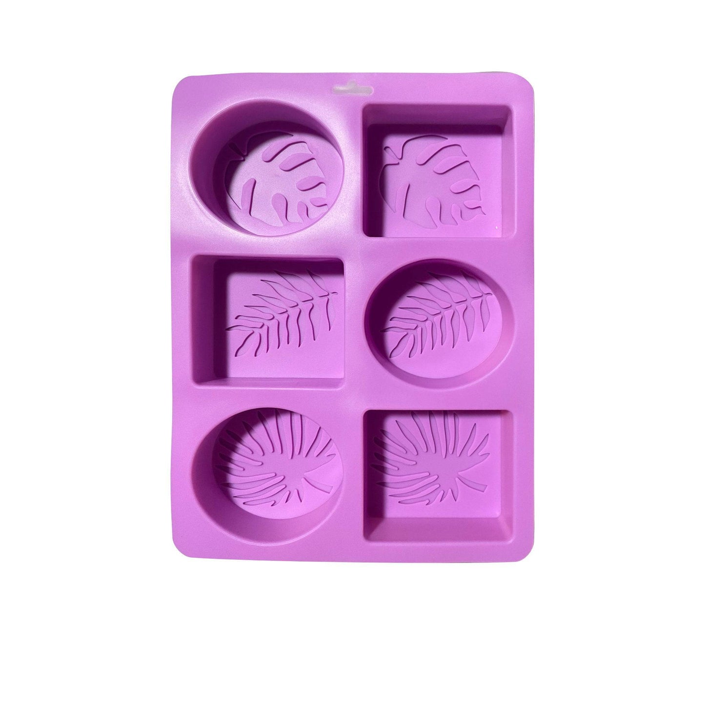 Purple Assorted 6-Cavity Leaf Pattern Soap Mold - World of Aromas