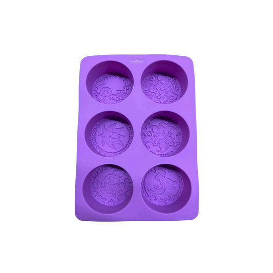 Purple Assorted Round 6-Cavity Soap Mold - World of Aromas