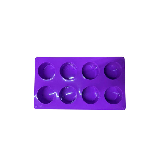 Purple Round 8-Cavity Silicone Soap Mold - World of Aromas