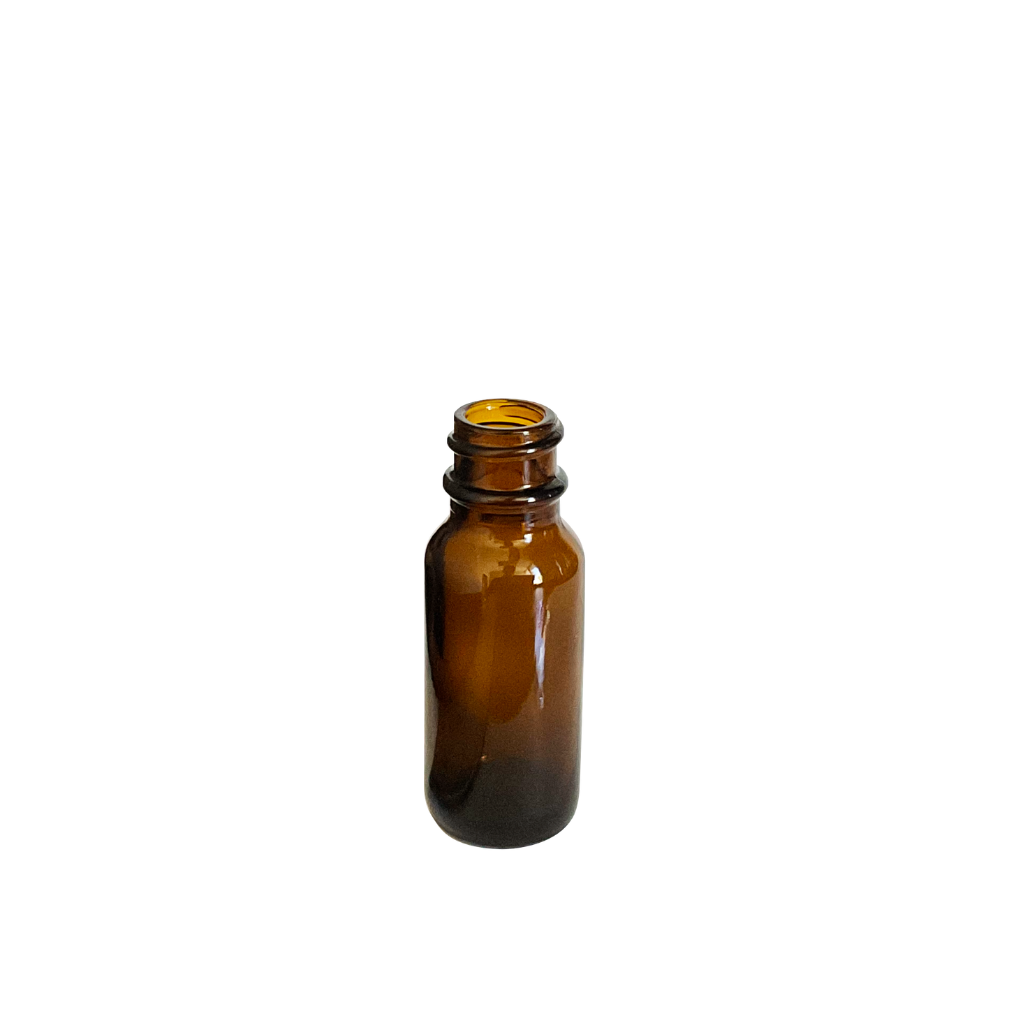 0.5 oz (15 ml) Amber Glass Boston Round 18-400 Bottle