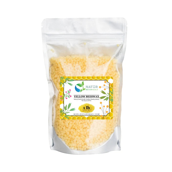 Organic Yellow beeswax pellets, 1 lb
