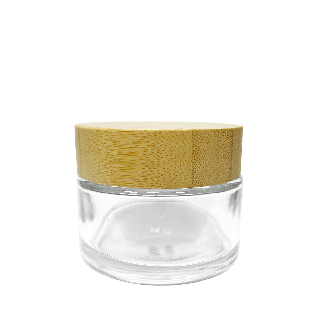 1.7 oz (50 ml) Clear Glass Jar with Bamboo Lid