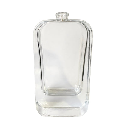 3.4 oz (100 ml) Clear Glass Rounded Rectangle Easy Crimp 15 mm Neck Perfume Bottle with Blond Cap Set - World of Aromas