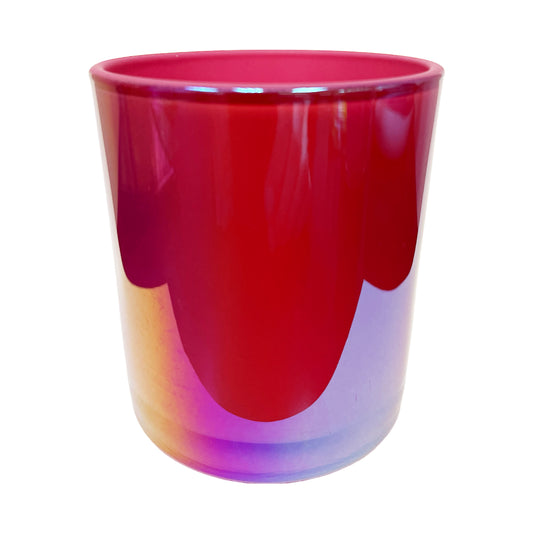 10 oz (300 ml) Pink Iridescent Glass Candle Jar