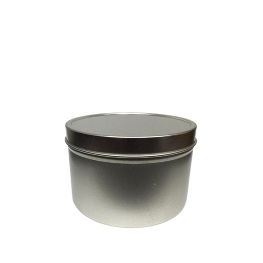 6 oz (180 ml) Silver Steel Tin with Lid