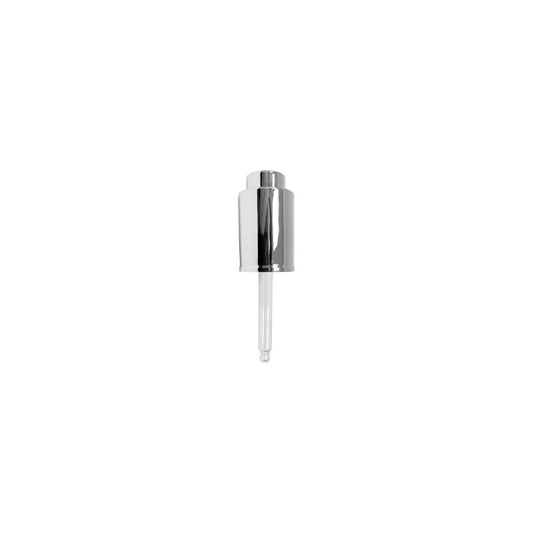 (1 oz | 30 ml) Silver Skirt 20-400 Push Button Serum Dropper with 65 mm Glass Pipette