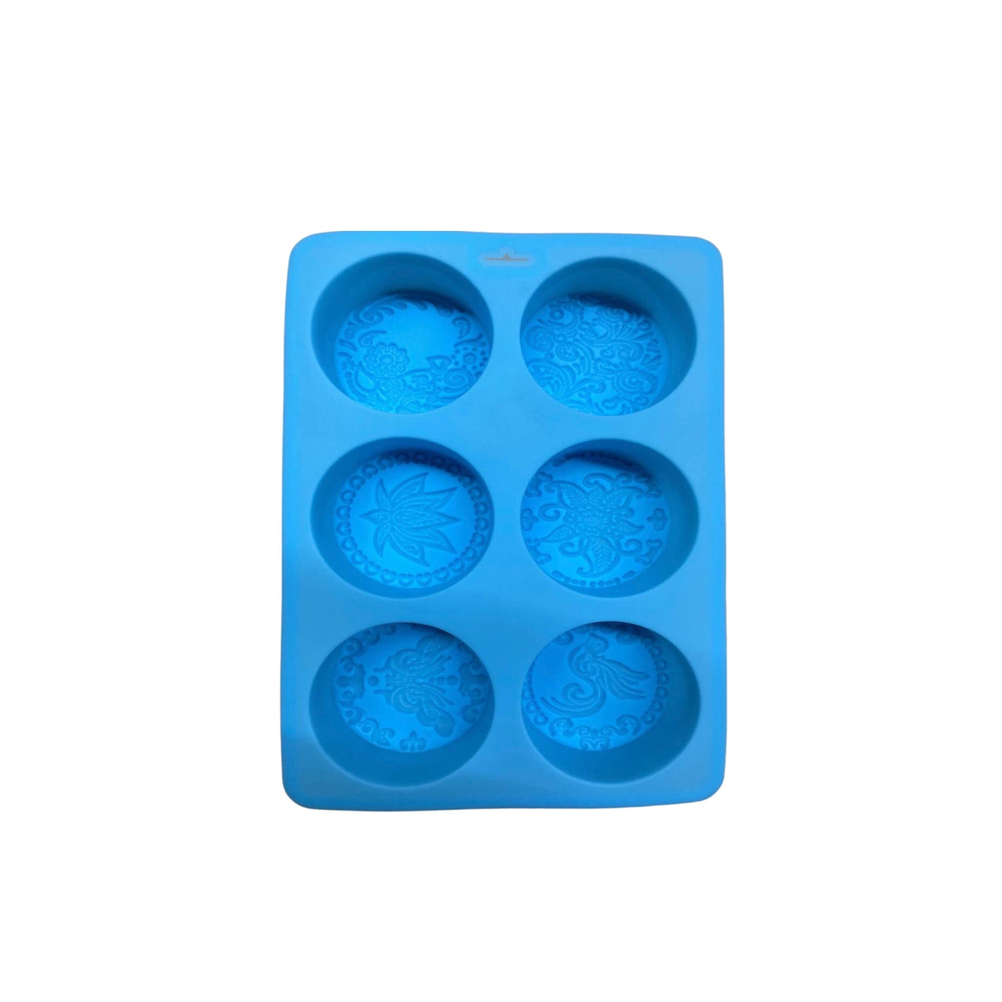 Blue Assorted Round 6-Cavity Soap Mold