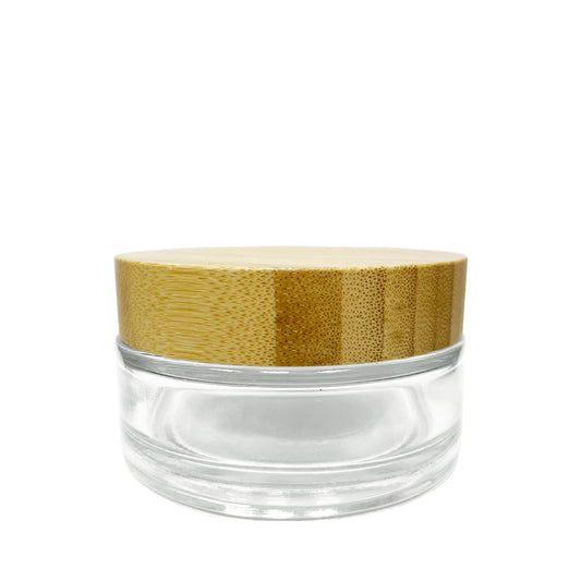 3.4 oz (100 ml) Clear Glass Jar with Bamboo Lid