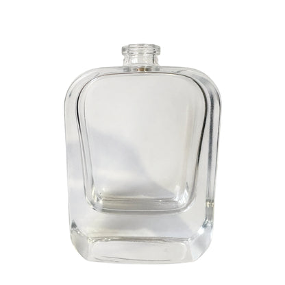 1 oz (30 ml) Clear Glass Rounded Rectangle Easy Crimp 15 mm Neck Perfume Bottle with Brown Cap Set - World of Aromas