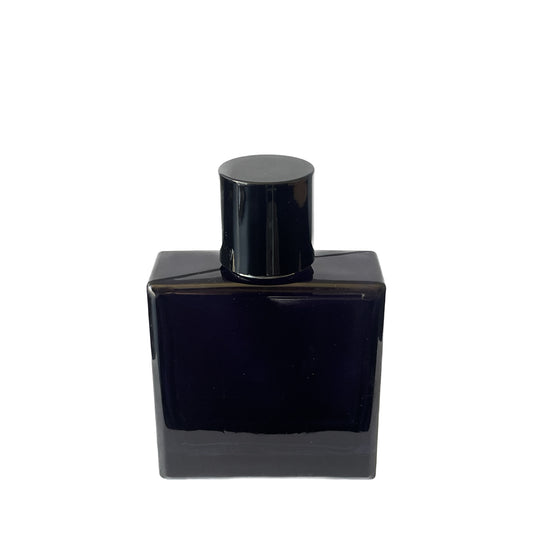 50 ml Black Glass Perfume Bottle with Silver Sprayer & Black Cap