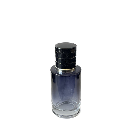 30 ml Black to Clear Gradient Glass Perfume Bottle with Silver Sprayer & Black Cap