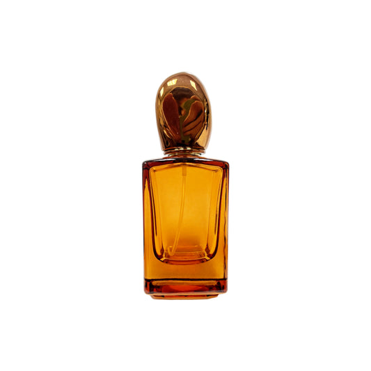 1.7 oz (50 ml) Amber Glass Square Bottle with Amber Stone Cap