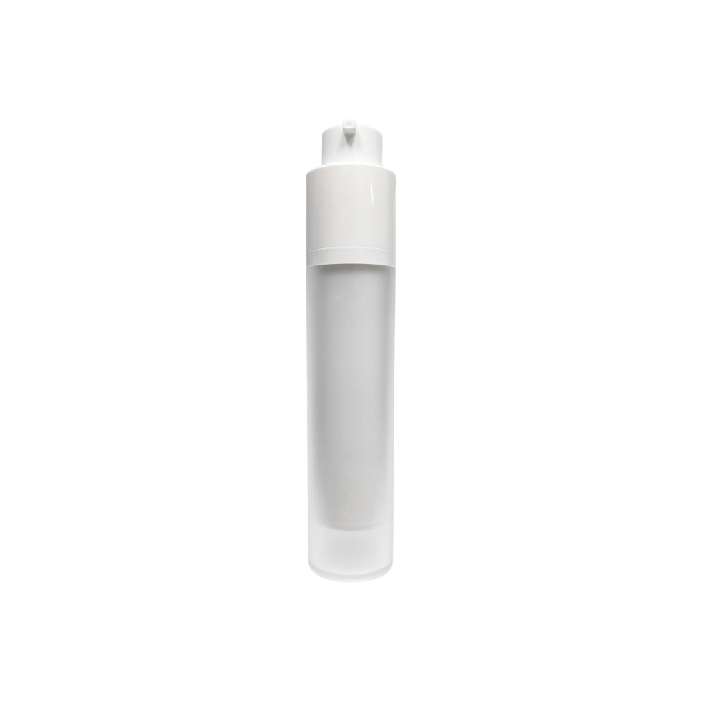 3.4 oz (100 ml) White Frosted Cylinder Twist Airless Lotion Pump