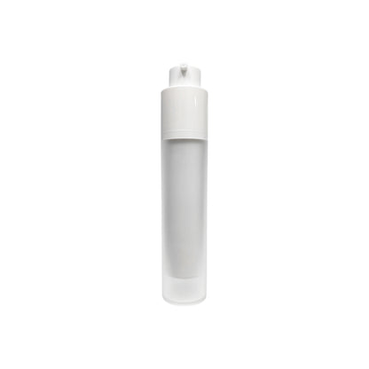 1.7 oz (50 ml) White Frosted Cylinder Twist Airless Lotion Pump