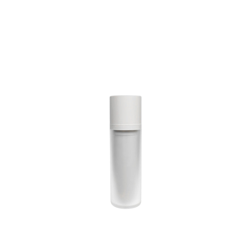 1.7 oz (50 ml) White Frosted Cylinder Twist Airless Lotion Pump