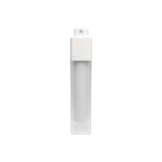 3.4 oz (100 ml) White Frosted Rectangular Twist Airless Lotion Pump