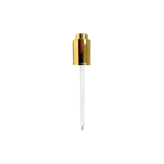 (4 oz | 120 ml) Gold Smooth Skirt 20-400 Push Button Serum Dropper with 128 mm Glass Pipette