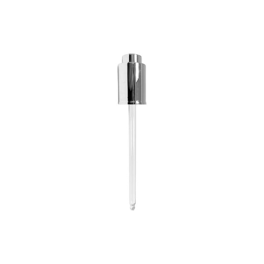 (4 oz | 120 ml) Silver Skirt 20-400 Push Button Serum Dropper with 128 mm Glass Pipette