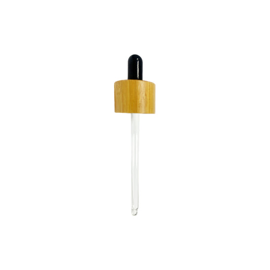 (4 oz) Black Bulb Bamboo Skirt 24-400 Dropper with 108 mm Glass Pipette