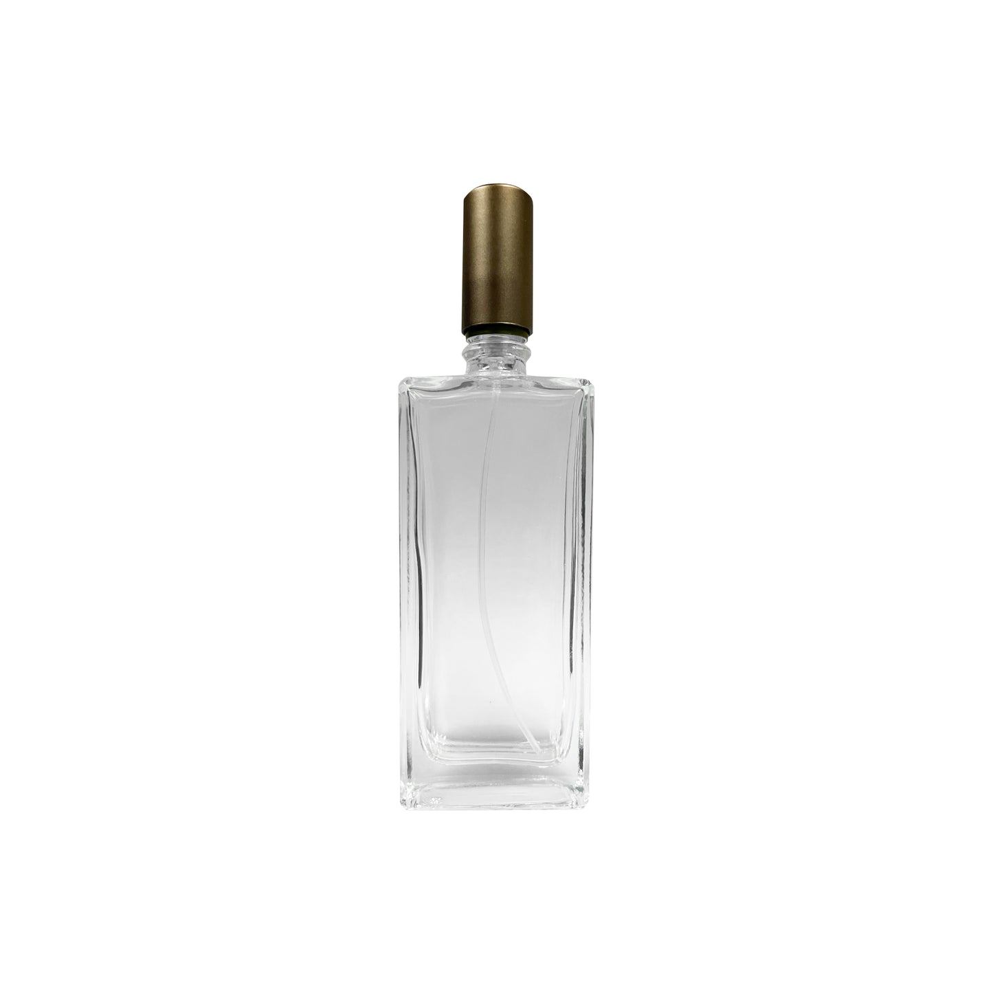 50 ml Clear Glass Rectangular Vintage Bronze Cap Perfume Bottle