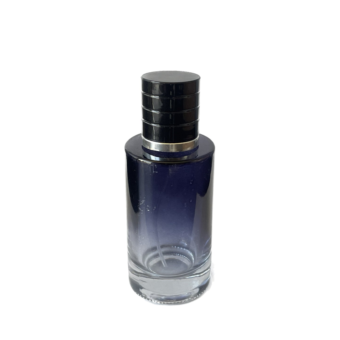 50 ml Black to Clear Gradient Glass Perfume Bottle with Silver Sprayer & Black Cap