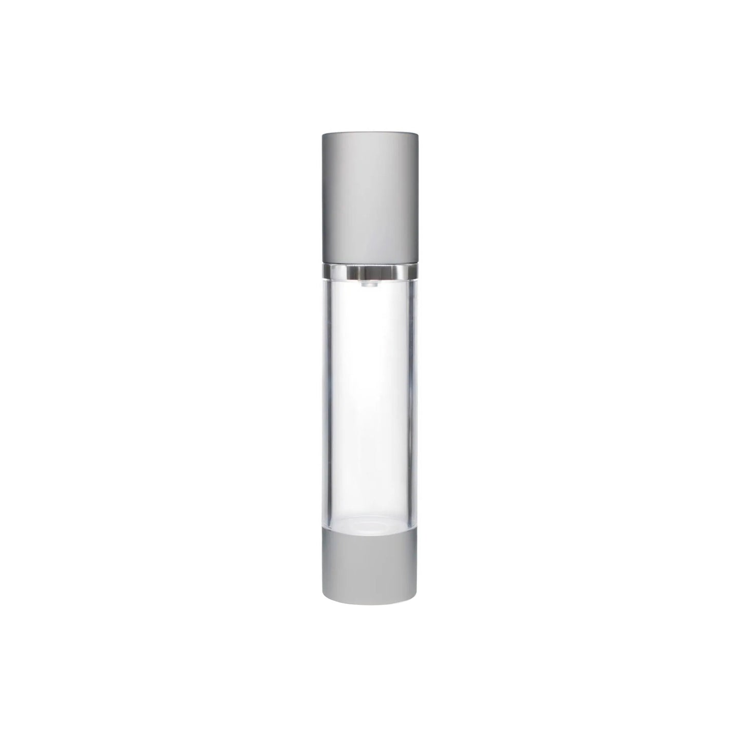 50 ml Silver Aluminum Clear AS Plastic Airless Pump Bottle