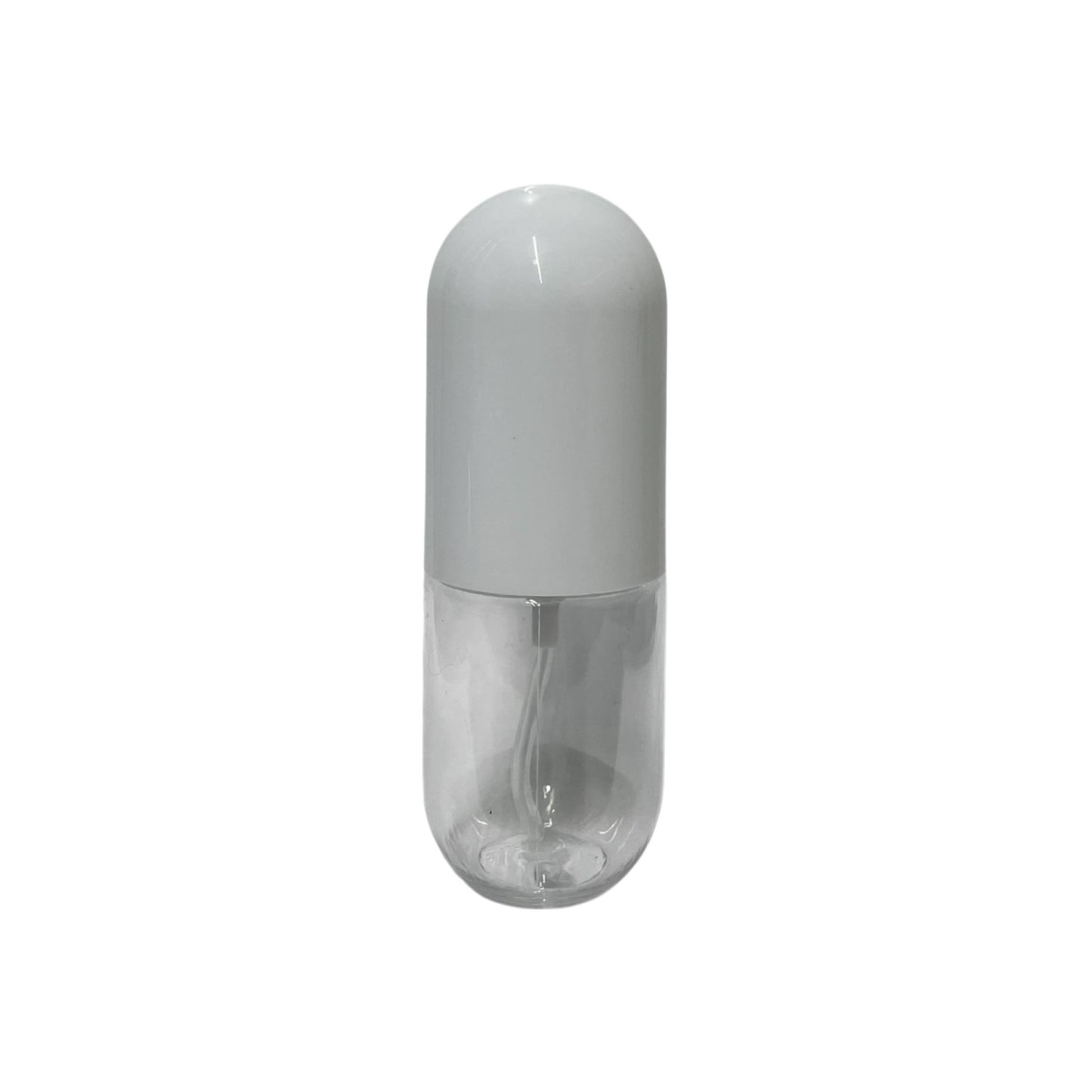 1 oz (30 ml) Clear PET Cylinder Spray Bottle with White Dome Cap - World of Aromas
