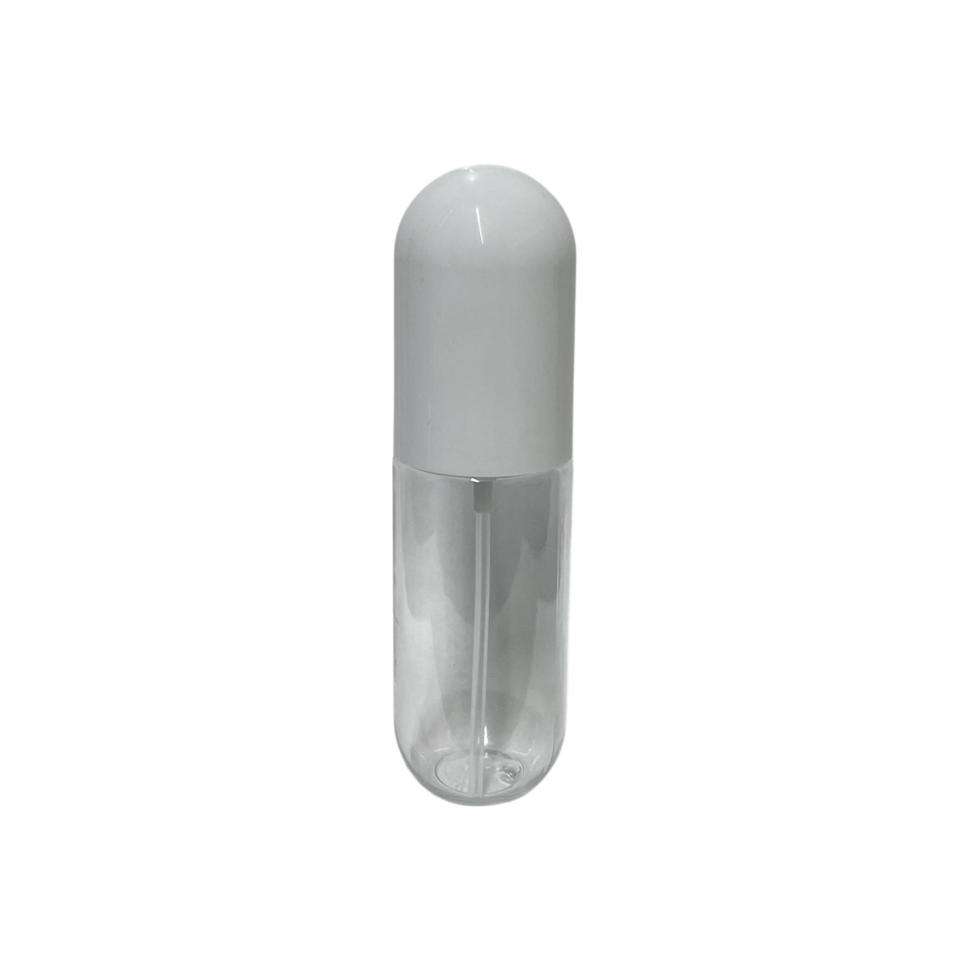 1.7 oz (50 ml) Clear PET Cylinder Spray Bottle with White Dome Cap - World of Aromas