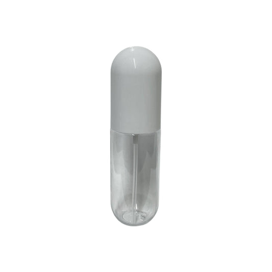 1.7 oz (50 ml) Clear PET Cylinder Spray Bottle with White Dome Cap - World of Aromas
