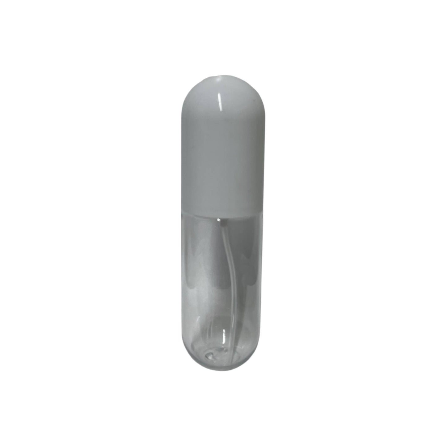 2.7 oz (80 ml) Clear PET Cylinder Spray Bottle with White Dome Cap - World of Aromas