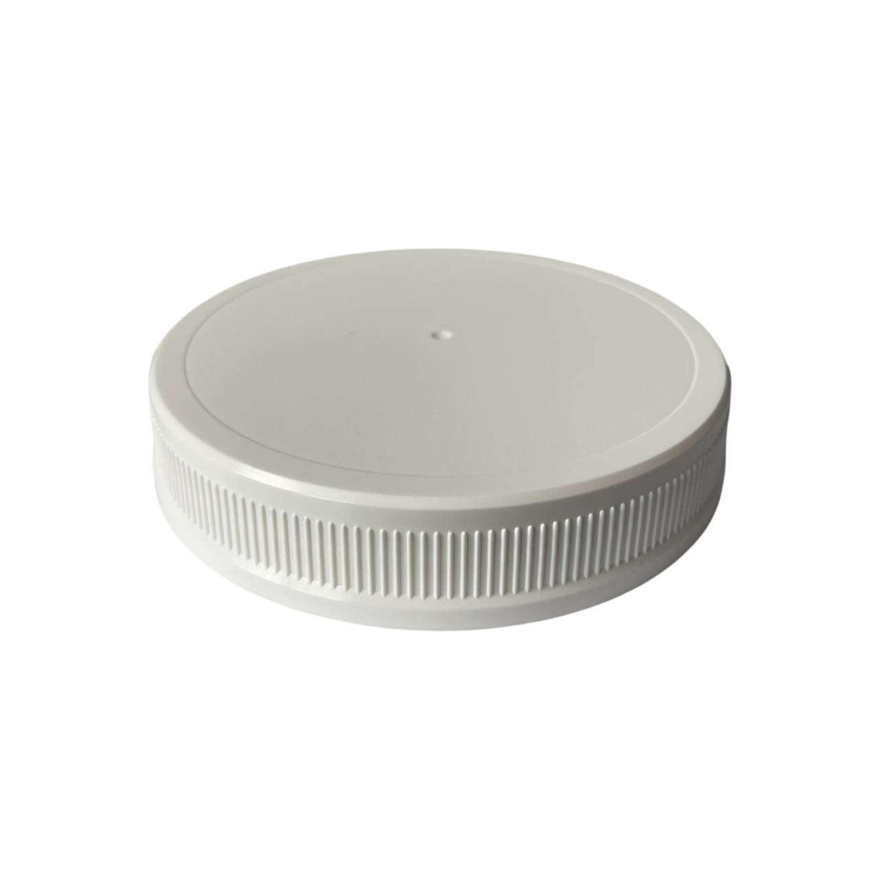 White PP Plastic 110-400 Ribbed Skirt HIS Lined Lid - World of Aromas