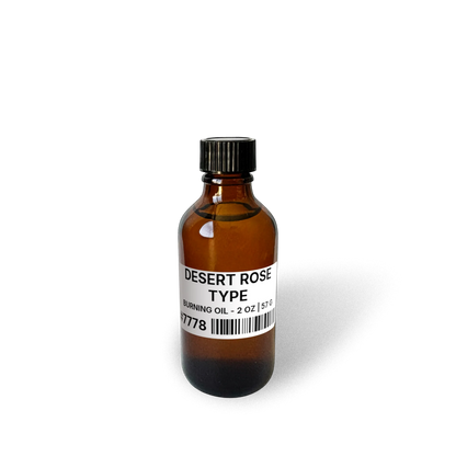 Desert Rose Type Burning Oil - 2 oz | 57 g bottle image showing Burning Oil in 2 oz size. Fragrance product bottle photo for Desert Rose Type Burning Oil - 2 oz | 57 g.