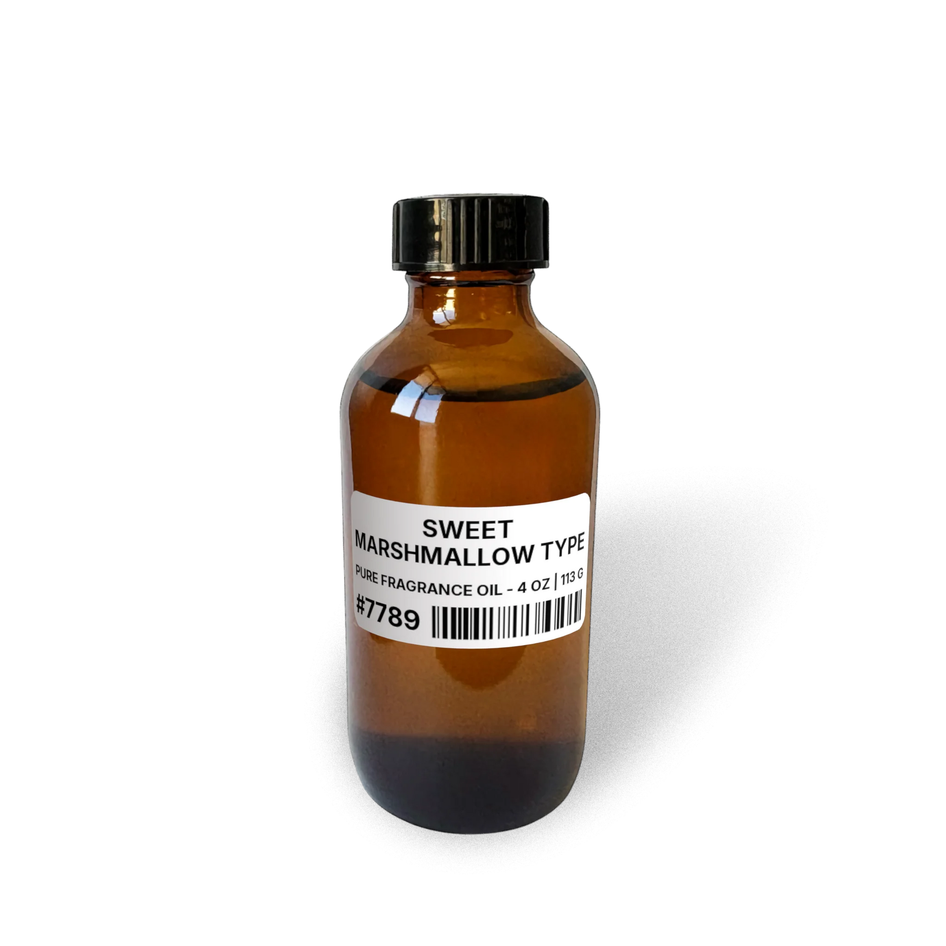 Sweet Marshmallow Type Pure Fragrance Oil - 4 oz | 113 g bottle image showing Pure Fragrance Oil in 4 oz size. Fragrance product bottle photo for Sweet Marshmallow Type Pure Fragrance Oil - 4 oz | 113 g.