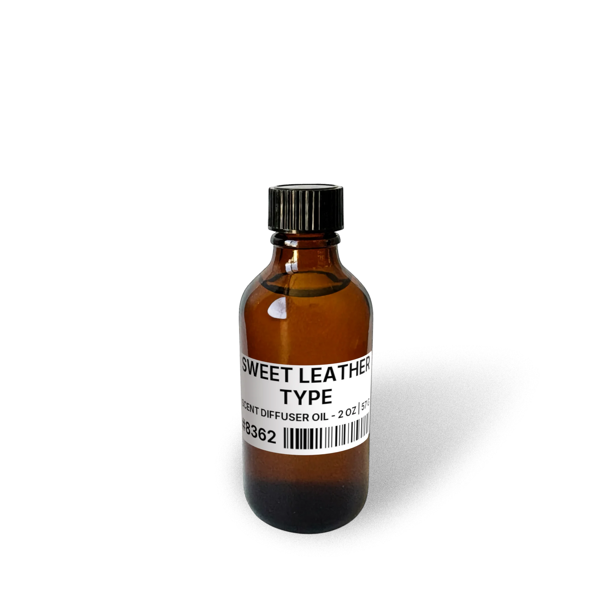 Sweet Leather Type Scent Diffuser Oil - 2 oz | 57 g bottle image showing Scent Diffuser Oil in 2 oz size. Fragrance product bottle photo for Sweet Leather Type Scent Diffuser Oil - 2 oz | 57 g.