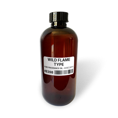 Wild Flame Type Pure Fragrance Oil - 8 oz | 227 g bottle image showing Pure Fragrance Oil in 8 oz size. Fragrance product bottle photo for Wild Flame Type Pure Fragrance Oil - 8 oz | 227 g.